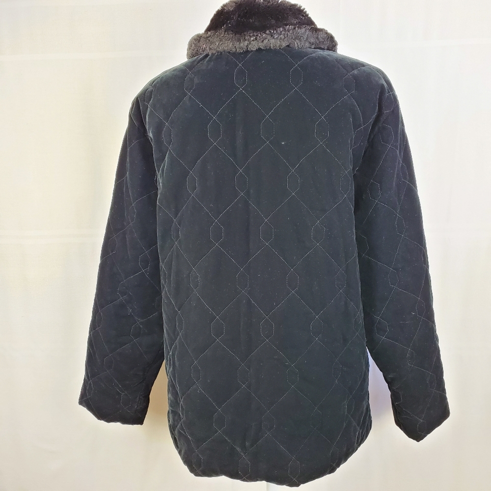 Gallery faux suede/fur collar zip up coat … - Picture 2 of 8